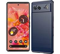 Folmecket Google Pixel 6 Flexible Soft TPU Rubber Phone Case 6.4" Blue | Google Pixel 6 Phone Case,Carbon Fiber Scratch Resistant,Shock Absorption Soft TPU Rubber Protective Cell Cover
