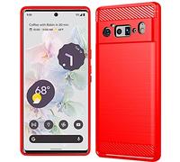 Folmecket Google Pixel 6 Pro Flexible Soft TPU Rubber Phone Case 6.7" Red
