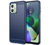 Folmecket Moto G64,G54,G54 Power,G54 Power Edition Case, Carbon Fiber Scratch Resistant,Shock Absorption Soft TPU Rubber Protective Cell Phone Cover for Moto G64 2024 6.5" Blue
