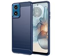 Folmecket Motorola Moto G24 Power Case, Carbon Fiber Scratch Resistant,Shock Absorption Soft TPU Rubber Protective Cell Phone Cover for Moto G24 Power/G24/G04S/E14 6.56" Blue