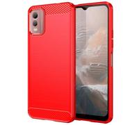 Folmecket Nokia C32 Phone Case, Shock-Absorption Flexible TPU Rubber Protective Cell Phone Cover for Nokia C32 Case 6.5" Red
