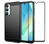 Folmecket Samsung Galaxy A16 5G Phone Case, With Screen Protector Shock-Absorption Flexible TPU Rubber Protective Cell Phone Cover for Galaxy A16 4G Case 6.7" Black