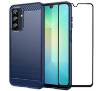 Folmecket Samsung Galaxy A26 5G Phone Case, With Screen Protector Shock-Absorption Flexible TPU Rubber Protective Cell Phone Cover for Galaxy A26 4G Case 6.7" Blue