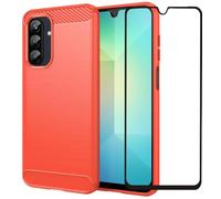 Folmecket Samsung Galaxy A26 5G Phone Case, With Screen Protector Shock-Absorption Flexible TPU Rubber Protective Cell Phone Cover for Galaxy A26 4G Case 6.7" Red