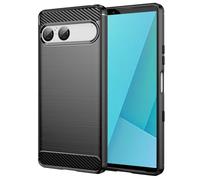 Folmecket Sony Xperia 10 VII Case, Carbon Fiber Scratch Resistant,Shock Absorption Soft TPU Rubber Protective Cell Phone Cover for Sony Xperia 10 VII 6.1" Black