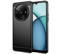 Folmecket Xiaomi Poco C61,Xiaomi Redmi A3 Case, Carbon Fiber Scratch Resistant,Shock Absorption Soft TPU Rubber Protective Cell Phone Cover for Xiaomi Redmi A3X 6.71" Black