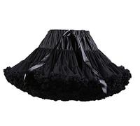 FOLOBE Women's Tutu Costume Ballet Dance Multi-Layer Puffy Skirt Adult Luxurious Soft Chiffon Petticoat Tulle Tutu Skirt Black