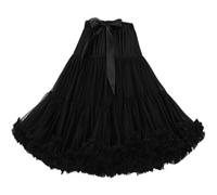 FOLOBE Women's Tutu Costume Ballet Dance Multi-Layer Puffy Skirt Adult Luxurious Soft Petticoat Black