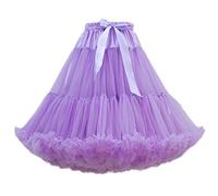 FOLOBE Women's Tutu Costume Ballet Dance Multi-Layer Puffy Skirt Adult Luxurious Soft Petticoat Purple