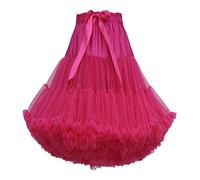 FOLOBE Women's Tutu Costume Ballet Dance Multi-Layer Puffy Skirt Adult Luxurious Soft Petticoat Rosered ,RedRosered, L