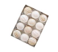 FOLODA 12Pcs Christmas Tree Decoration Baubles Soft Velvets Painted Ornament For A Holiday Setting Stylish Hanging Pendant Painted Christmas Decorations