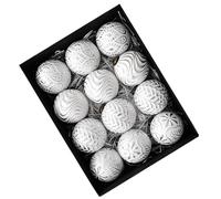 FOLODA 12Pcs Shimmering Christmas Baubles 8cm Shatterproof Ball Hangings Ornament For Tree Wreath Holiday Decoration Ornament