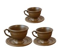 FOLODA 3Pcs Elegant French Styles Miniature Coffee Cup And Saucer Set Teaset Doll House Accessories For Realistic Decors Doll House Accessories