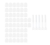 FOLODA 50PCS Faucet Filter Cotton with 5 Ties Splash-Proof Filter Bags for Water Purification Removes Sediment Tap