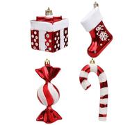 FOLODA Christmas Tree Ornament Cartoon Snowman Candy Boot Sweet Hanging Decoration For Winter Holiday Party Decorations Family Safe Christmas Decorations