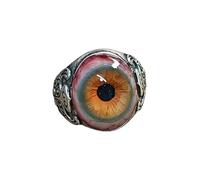FOLODA Eye Open Rings Retro Horror Jewelry for Gothic Lovers Unisex Halloween Party Accessory Statement Rings
