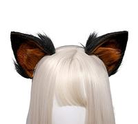 FOLODA Faux Animal Headband Realistic Dog Furry Plush Ear Hair Hoop Cosplay Costume Realistic Furry Plush Ears Hair Hoop