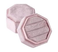 FOLODA Flannel Crafted Octagonal Rings Container Flannel Jewelry Organizers Perfect for Three Rings Engagement Set Display Proposal Box