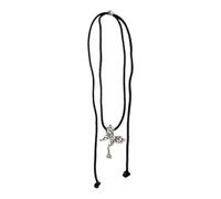 FOLODA Sophisticated Alloy Butterfly Necklace Stylish Pull String Neckchain Adjustable Rope Chain Choker Stylish Clavicle Chain Versatile Length