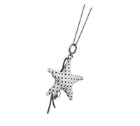 FOLODA Star Patterned Fabric Necklace Long Layering Jewelry Soft Materials Polkas Dot Charm Jewelry for Styles Enthusiasts Sweet Cool Girl Fabric Necklace