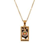FOLODA Stylish Tarot Charm Jewelry Piece Necklace with Finish and Lightweight Comfortable Sweater Chain Stainless Steel Tarot Sweater Chain
