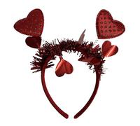 FOLODA Stylish Valentine's Day Hair Accessory For Couples And Festival Enthusiasts Glitters Headband With Heart Decoration Valentine's Day Headband