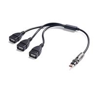 FOLODA Type C to USB Splitter with Swivels Design Supporting Charging and Data Syncs for Multiple Devices Including Tablets Computers Rotating USB Hubs