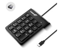 FOLODA Wire Number Pad Type C/USB Numeric Keypad 19 Key Number Keypad Keyboard For Laptop PC Computer Notebook Big Print Letter Accounting Keyboard