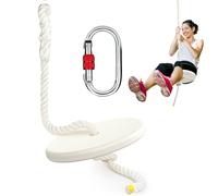 Fologtoo Zipline Replacement Seat, Heavy-Duty Zip Line Seat with 6.5 FT Nylon Rope & M10 Spring Snap Hook, Disc Swing Style Outdoor Zipline Accessory, Tree Swing for Outdoor Playset