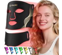 FOLOKE LED Light Therapy Mask Skin Care ， LEDs face mask & neck mask Red - Wavelength for Home Use, - Advanced Skincare Made Easy（Black）