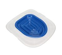 FOLOSAFENAR Cat Toilet Trainer, Removable Environmentally Friendly Strong Bearing Capacity Reusable Easy To Install Cat Toilet Training Tool for Home for Pet Cleaning (White Tray, 1 Blue