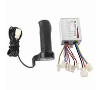 FOLOSAFENAR Electric Bike Speed Controller with Throttle, 500W Motor Brushed Speed Controller with Grip, Scooter Twist Throttle with Motor Control Box, for Bicycle Scooter Tricycle