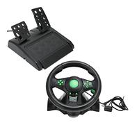 FOLOSAFENAR PC Racing Wheel, Game Steering Wheel with Hot Plug Technology, Suction Design, 180 Degree Car Racing Driving Wheel, Steering Wheel Gaming with Pedal, for Racing Game