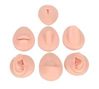 FOLOSAFENAR Silicone Body Parts, Realistic Silicone Body Piercing Practice Model, Reusable Ear Eye Nose Mouth Tongue and Belly Button Model, for Piercing Novice and Jewelry Stores(Light Skin Colour)