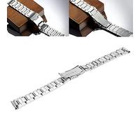 FOLOSAFENAR Watch Band, Silver Adjustable Stainless Steel Watch Band, Foldable Quick Release Double Lock Buckle Replacement, 12-22mm Metal Watch Band Strap, for Both Men and Women(22mm)