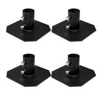 folosem 4pcs Stationary Dock Base Plate Hardware, Galvanized Steel Base Plate 8”x8”, Heavy Duty Dock Hardware Brackets for Foot Post Pipe Pole Prevent Sinking into Mud