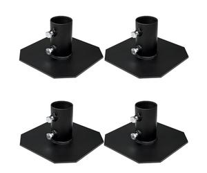 folosem 4pcs Stationary Dock Base Plate Hardware, Galvanized Steel Base Plate 8”x8”, Heavy Duty Dock Hardware Brackets for Foot Post Pipe Pole Prevent Sinking into Mud