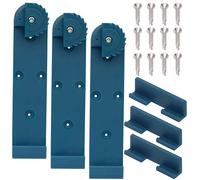 folosem Track Rack Systems for Mounting (3-pack, Blue) - Compatible with Makita, DeWalt, Festool, Kreg, Triton - Wall Mount - Polymer Plastic