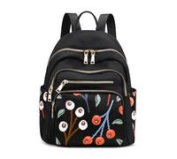 FOLOVEYA Backpack for Womens Anti Theft Waterproof Rucksack Lightweight Casual Daypack Stylish Floral Backpack Modern City Shoulder Bag for Women Travel City School College Work Polyester Bag Orange