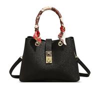 FOLOVEYA Fashion Women Handbags Ladies Top Handles Bags Elegant Tote Bag Classic Shoulder Bags Designer Crossbody Bag PU Leather for Shopping Travel Work Business Dating Black