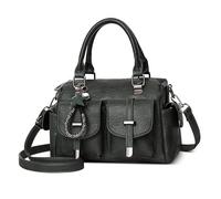 FOLOVEYA Handbag for Women Medium Retro PU Leather Top Handle Bag with Fashion Pendant Elegant Ladies Crossbody Shoulder Bag for Work Travel Dating Green