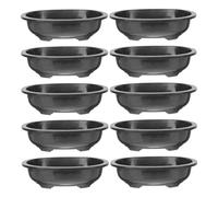Folpus 10 Pieces Bonsai Training Pots Oval Bonsai Planter Pot Plant Containers Bonsai Planting Pots for Outdoor Balcony Indoor Yard, 310mmx240mmx85mm