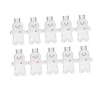 Folpus 10x Gingerbread Man Empty Juice Bottles Special Bottle Multifunctional Drinking Jar Beverage Container for Drinking Juicing, Clear