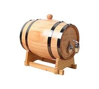 Folpus 1L/1.5L/3L Wood Wine Barrel Retro Wood Beer Brew Equipment Whiskey Barrel Dispenser Oak Aging Barrel with Stand for Beer, Wine Bar Home, 1.5L