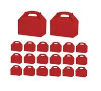 Folpus 20Pcs Bakery Cake Boxes Cupcake Carrier Multifunctional Cookie Boxes with Handle for Cake Shop Birthday Holiday Graduation, Red