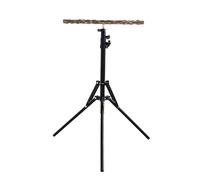 Folpus Bird Perch Stand - Adjustable Height - Parrot Perch Toy for Small to Medium Birds (Black, Wood & Metal)