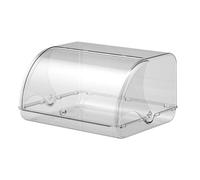 Folpus Bread Organizer Bread Box with Roll up Lid Acrylic Coffee Shop for Kitchen Counter Portable Large Capacity Bread Keeper, clear white