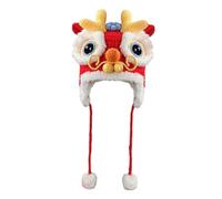 Folpus Chinese Dragon Hat Winter Warm Hat Costume Decorative Cap Photo Props Animal Hat Headwear for Performance Dress up Holiday, Adult