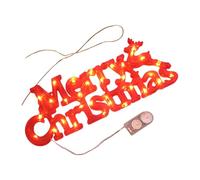 Folpus Christmas Wreath Accessories, three-dimensional 'Merry Christmas' Letter Light, LED Illuminated Holiday Decor for home, window, wall, indoor and outdoor Christmas decoration