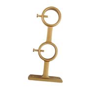 Folpus Double Curtain Rod Holder Curtain Rod Support Towel Racks Support Wall Holder Window Drape Rod Holder for Home Living Room, Gold